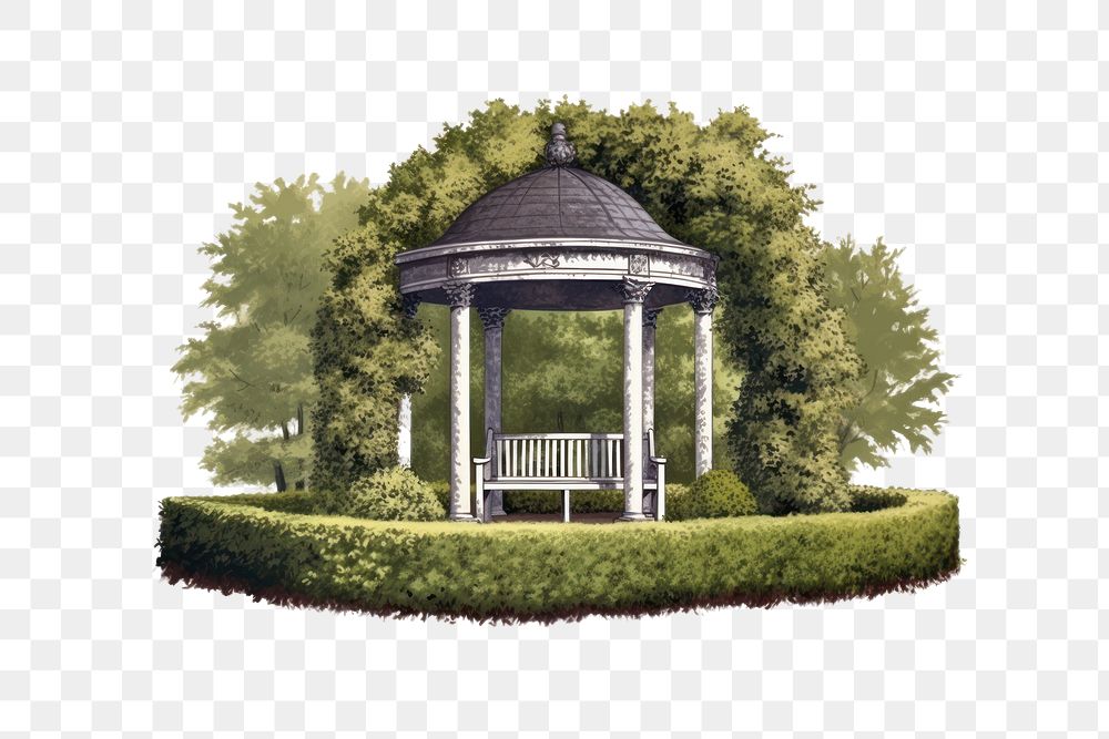 Architecture outdoors gazebo bench. AI generated Image by rawpixel.