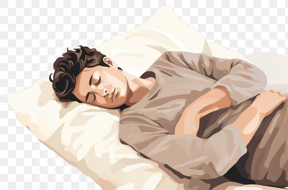 PNG Sleeping blanket adult male. AI generated Image by rawpixel.