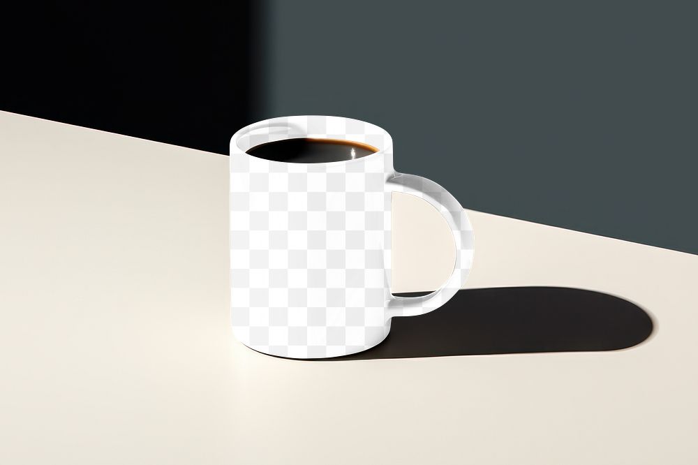 Coffee mug, png transparent mockup