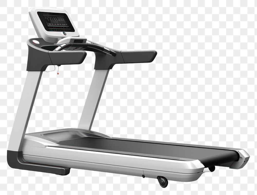 PNG Treadmill white background technology exercising. AI generated Image by rawpixel.