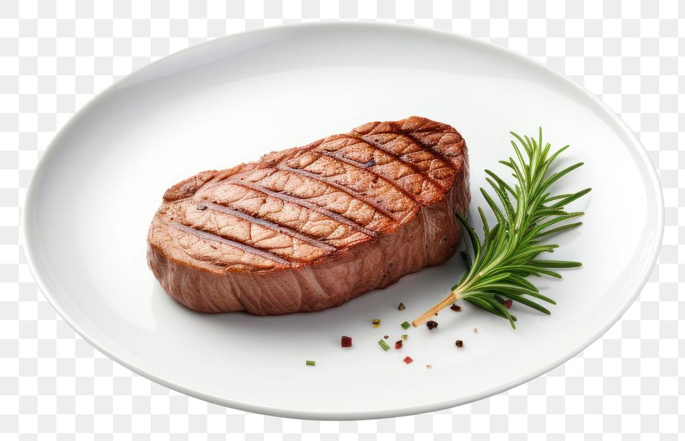 PNG Steak plate beef meat. AI generated Image by rawpixel.