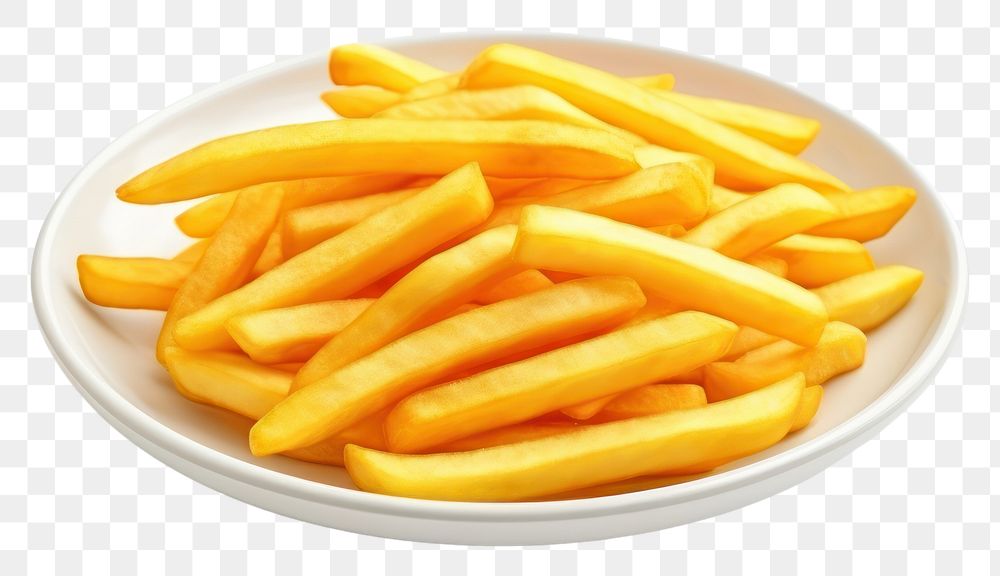 PNG Plate fries food white background. AI generated Image by rawpixel.