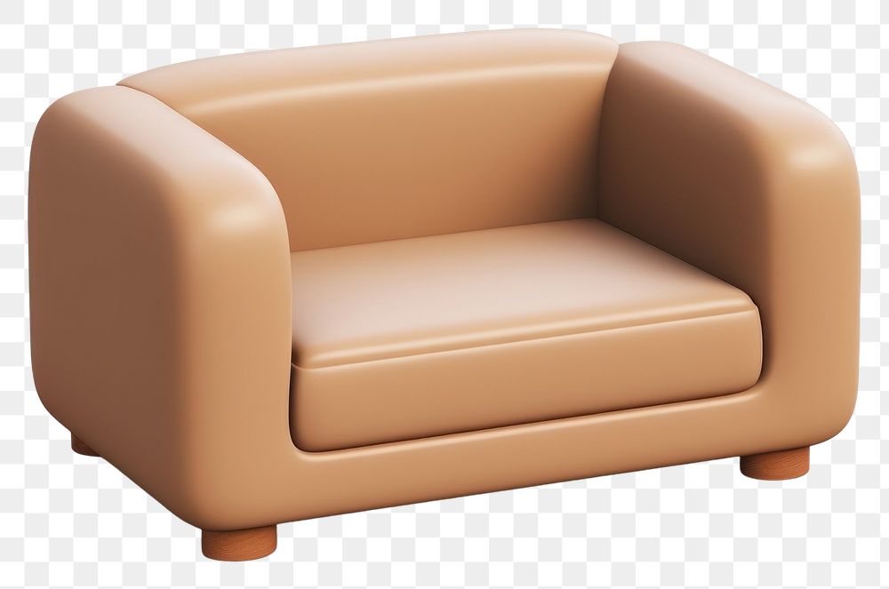 PNG Furniture armchair brown couch. 