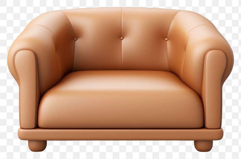 PNG Furniture armchair brown couch. AI generated Image by rawpixel.