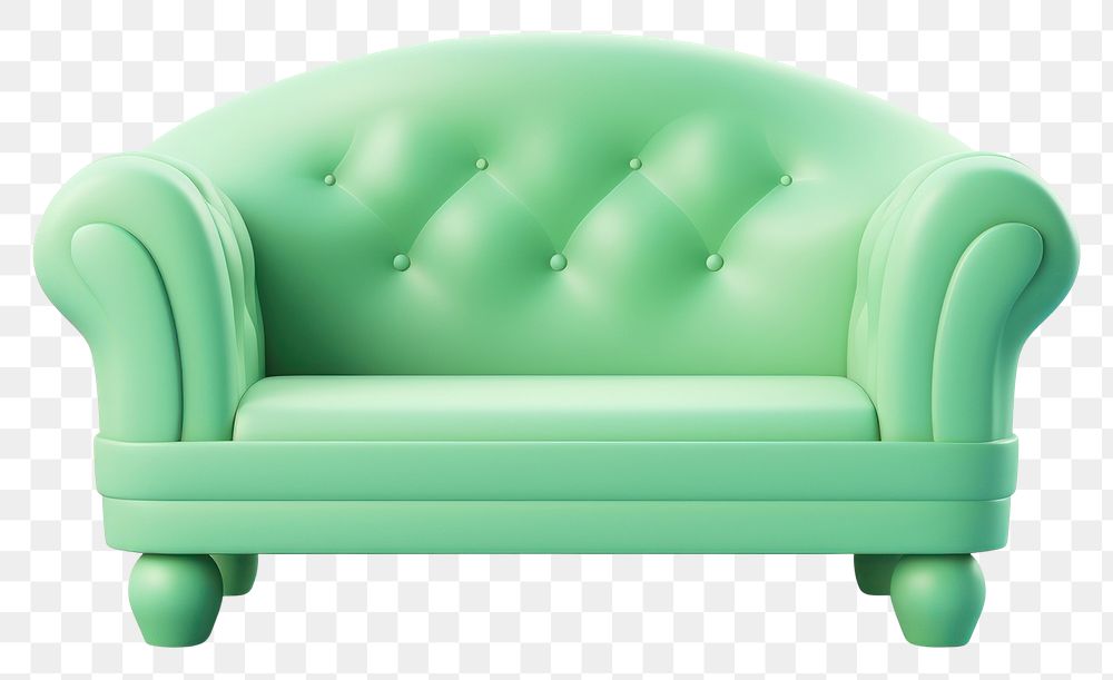 PNG Furniture armchair green couch. AI generated Image by rawpixel.