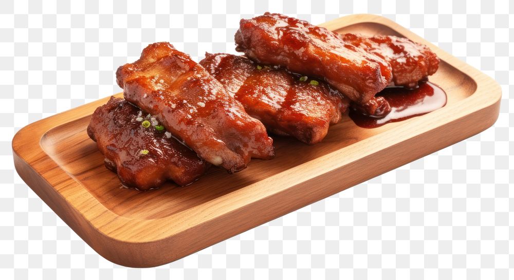 PNG Pork ribs plate meat. AI generated Image by rawpixel.