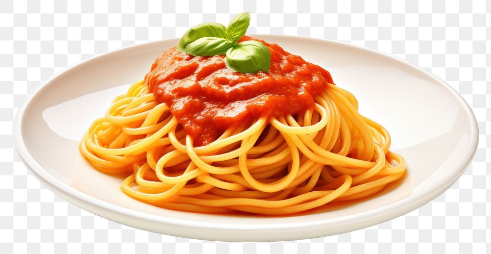 PNG Spaghetti pasta sauce plate. AI generated Image by rawpixel.
