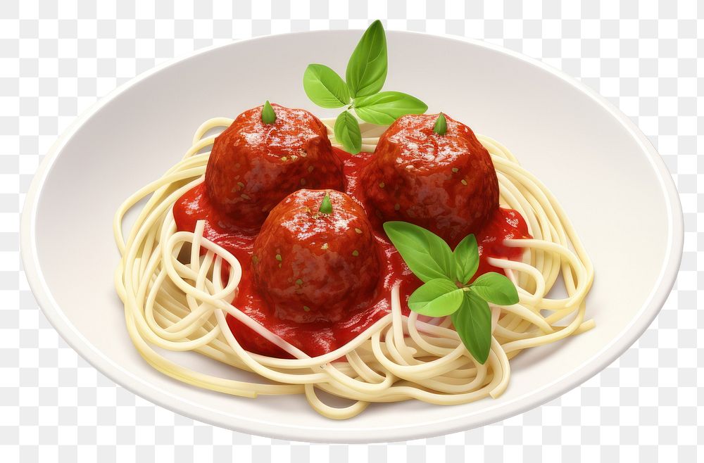 PNG Spaghetti meatball pasta food. 