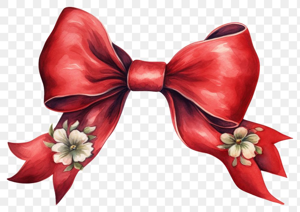 PNG Petal bow red transparent background. AI generated Image by rawpixel.