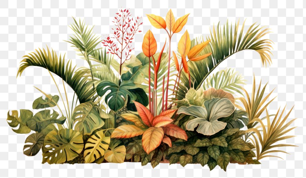 PNG Plant painting nature flower. AI generated Image by rawpixel.