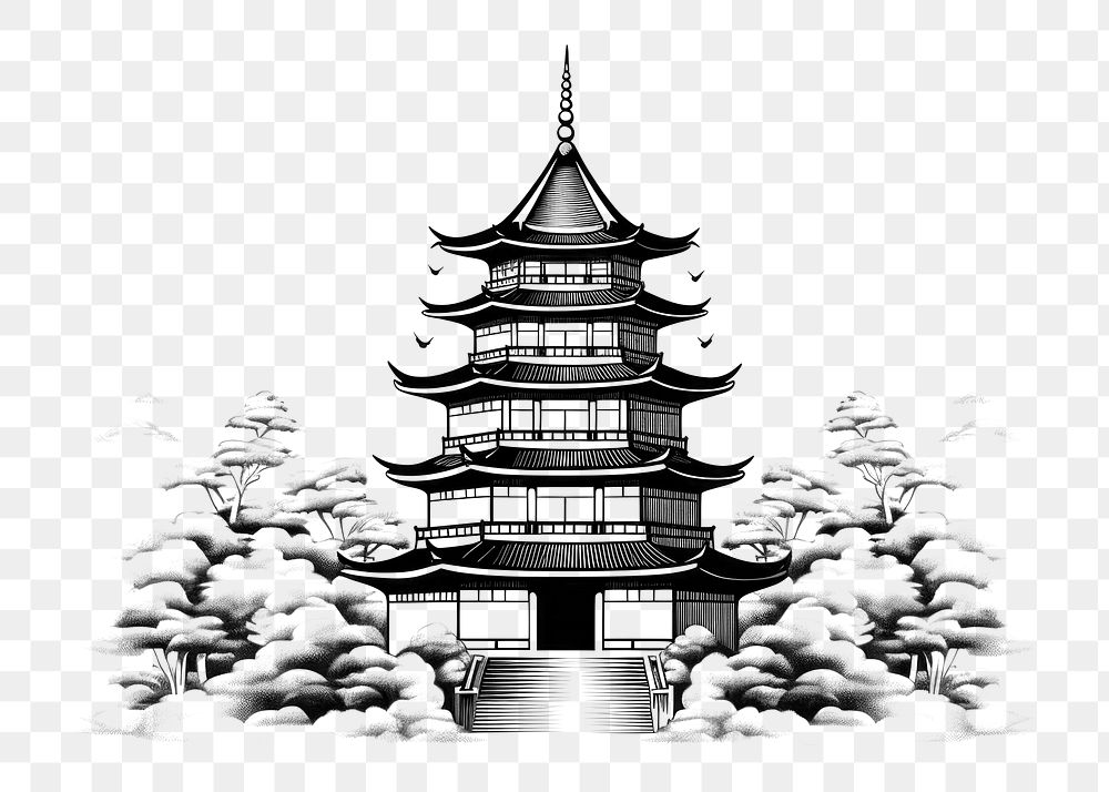 PNG Architecture building drawing pagoda. 