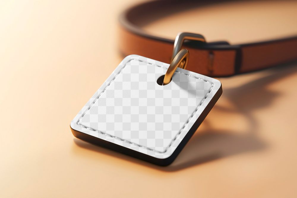 Pet tag, png transparent mockup