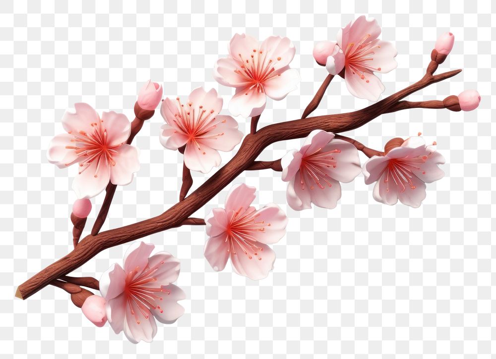 PNG Flower blossom branch petal. AI generated Image by rawpixel.