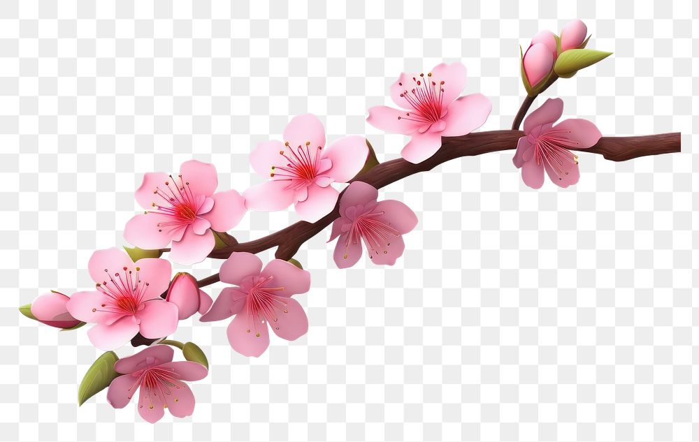 PNG Flower blossom branch petal. AI generated Image by rawpixel.