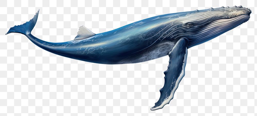 PNG Whale animal mammal fish, digital paint illustration. 