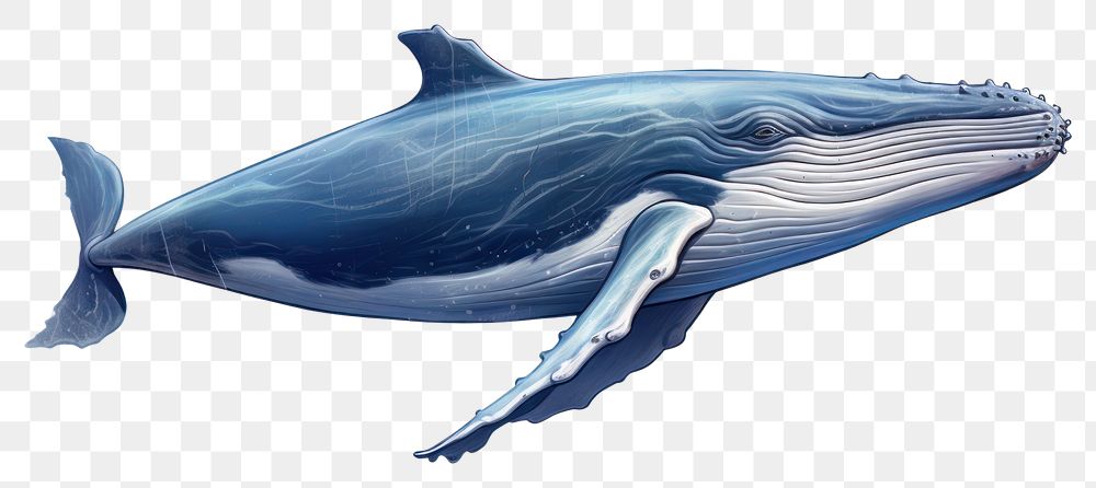 PNG Whale animal mammal fish, digital paint illustration. AI generated image