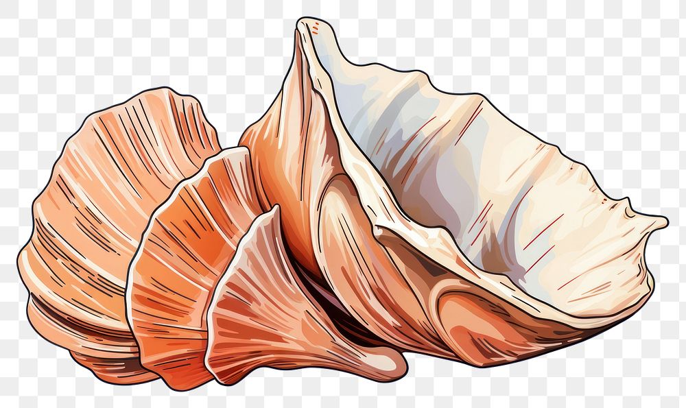 PNG Seashell conch clam invertebrate transparent background