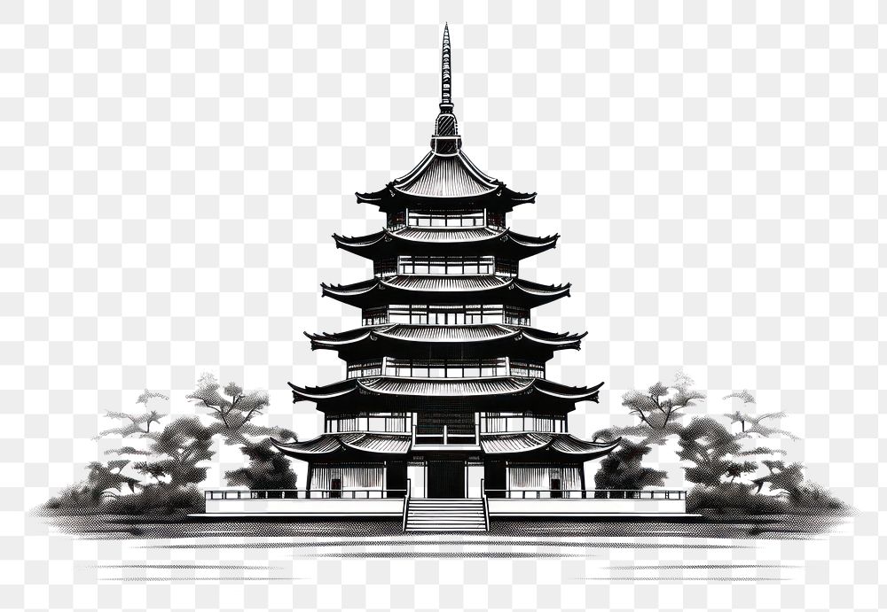 PNG Pagoda architecture building temple. AI generated Image by rawpixel.