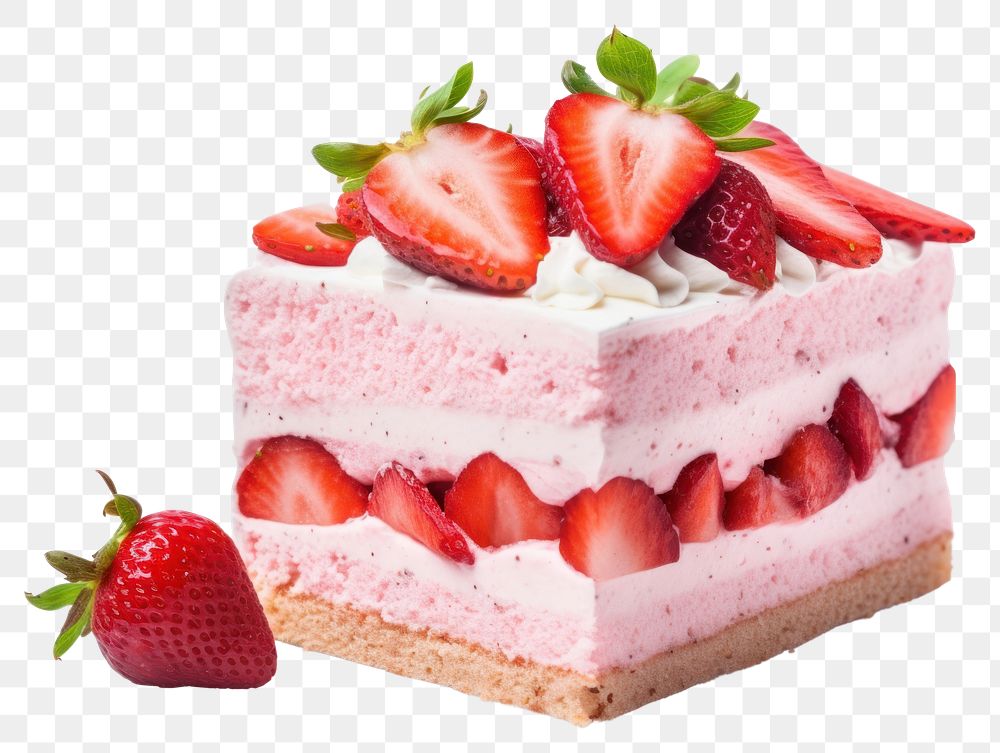 PNG Strawberry cake dessert fruit.