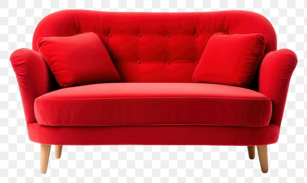 PNG  Furniture armchair red white background. 