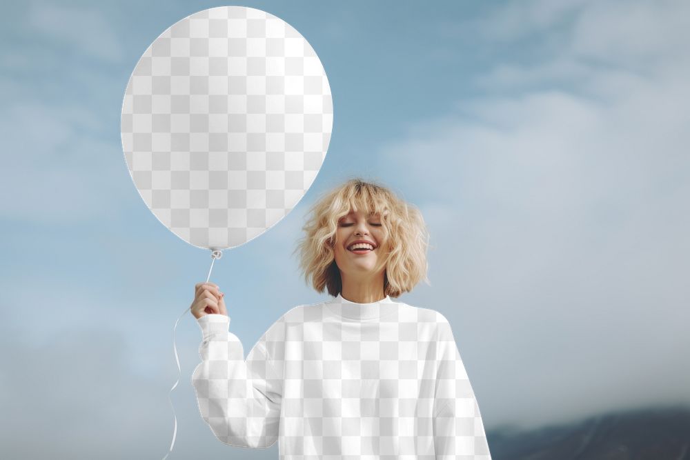 Sweaters balloon png, transparent mockup