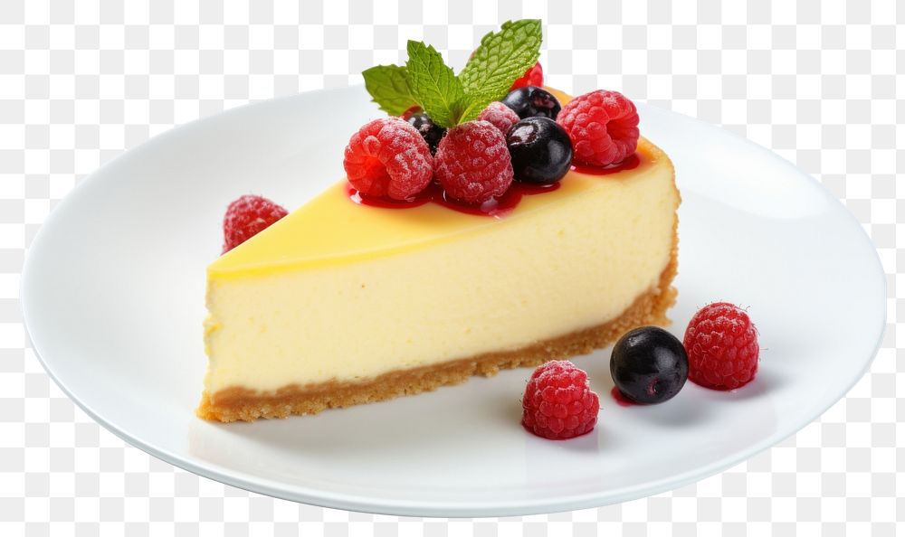 PNG Cheesecake dessert plate food. AI generated Image by rawpixel.