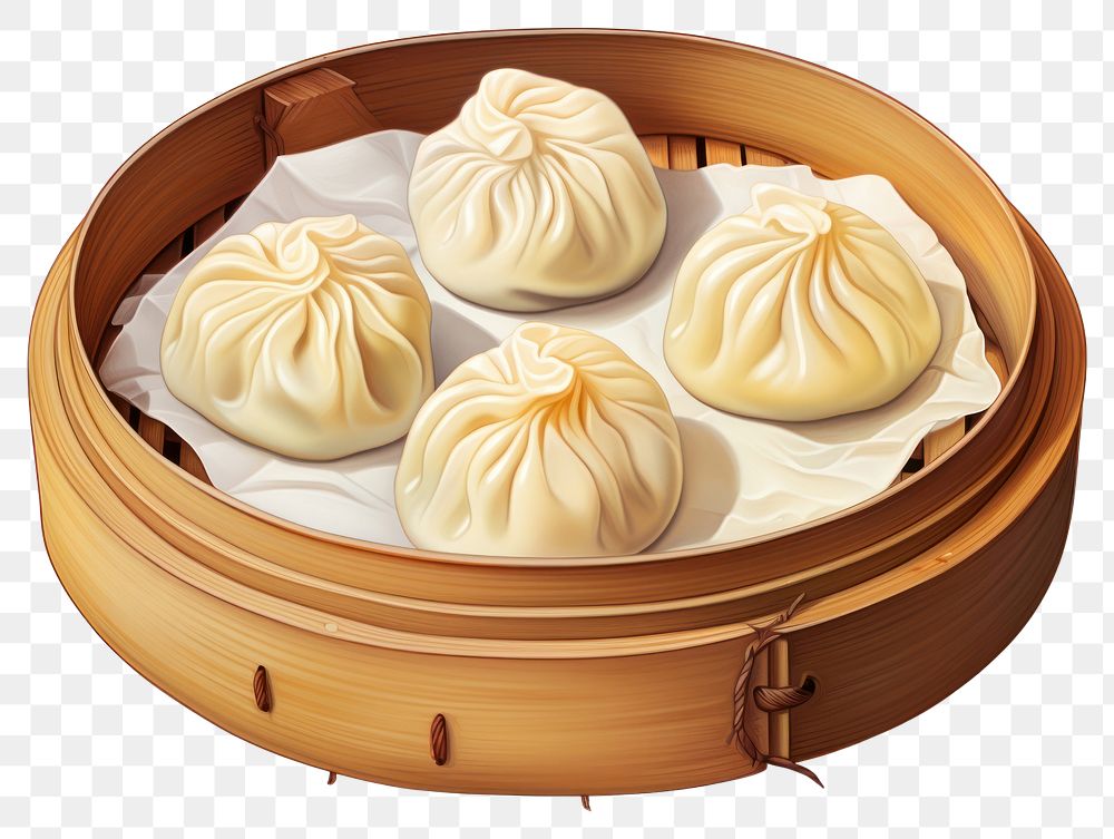 PNG Xiaolongbao dumpling food container. AI generated Image by rawpixel.