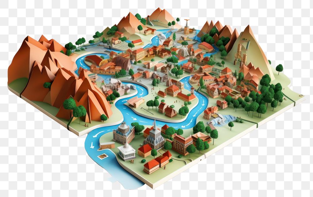 PNG Outdoors cartoon map landscape. AI generated Image by rawpixel.
