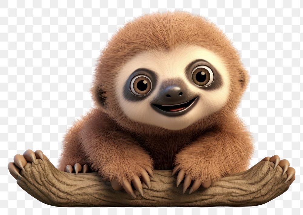 PNG Sloth wildlife cartoon animal. 