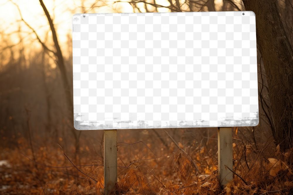 Outdoors wooden sign png transparent mockup