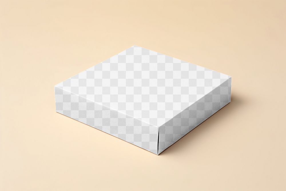 Cardboard box lid png transparent mockup