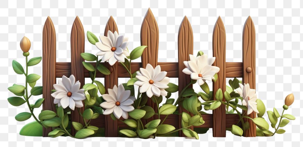 PNG Fence outdoors flower nature. AI generated Image by rawpixel.