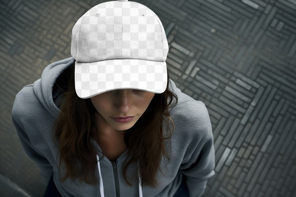 Women's cap, png transparent mockup