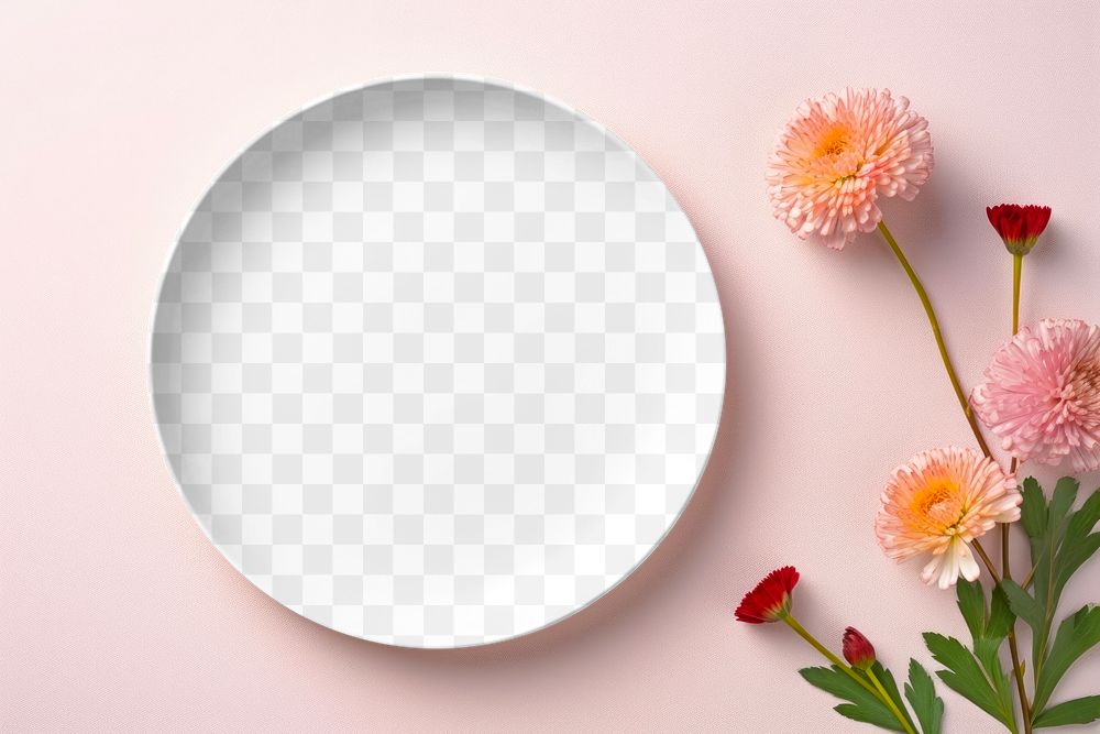 Pink plate png,  transparent mockup