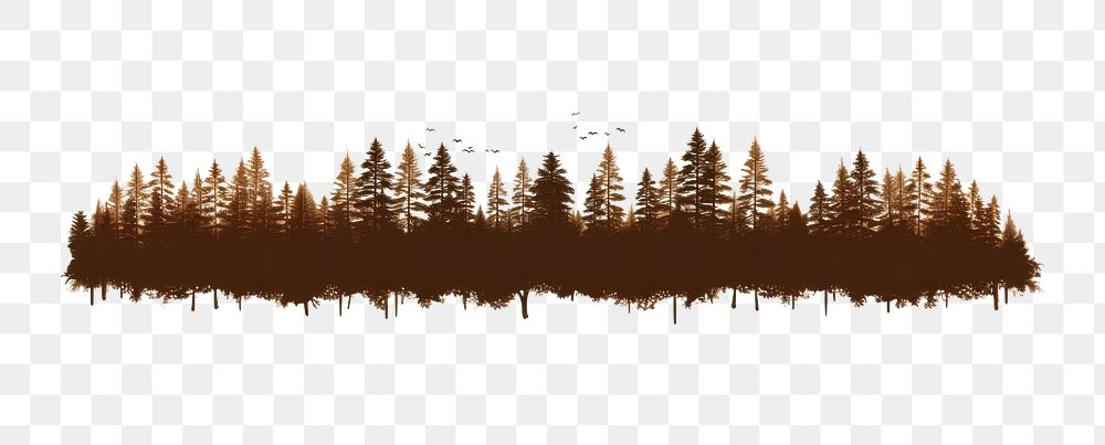 PNG Silhouette nature forest landscape. AI generated Image by rawpixel.