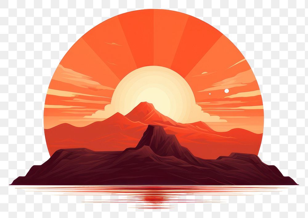 PNG Sunset mountain sunlight outdoors transparent background