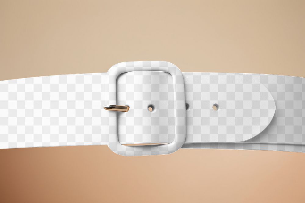 Leather belt, png transparent mockup