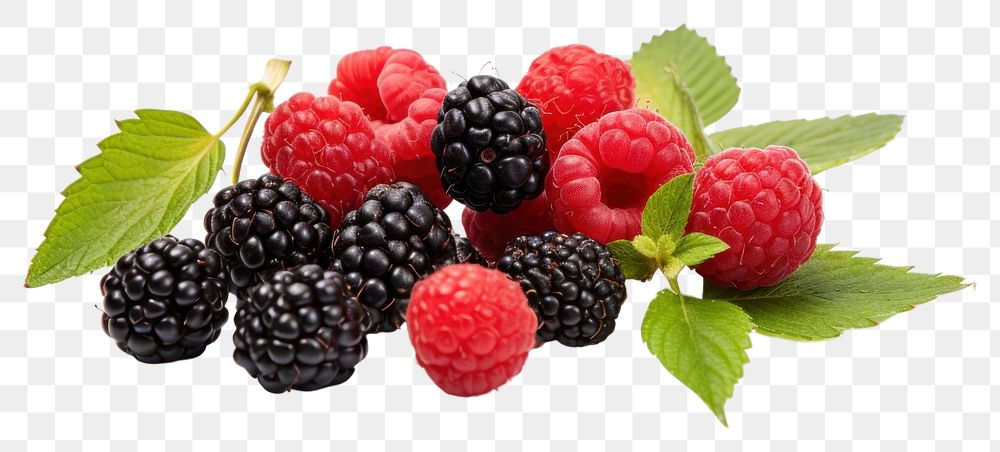 PNG Blackberry raspberry berries fruit. AI generated Image by rawpixel.