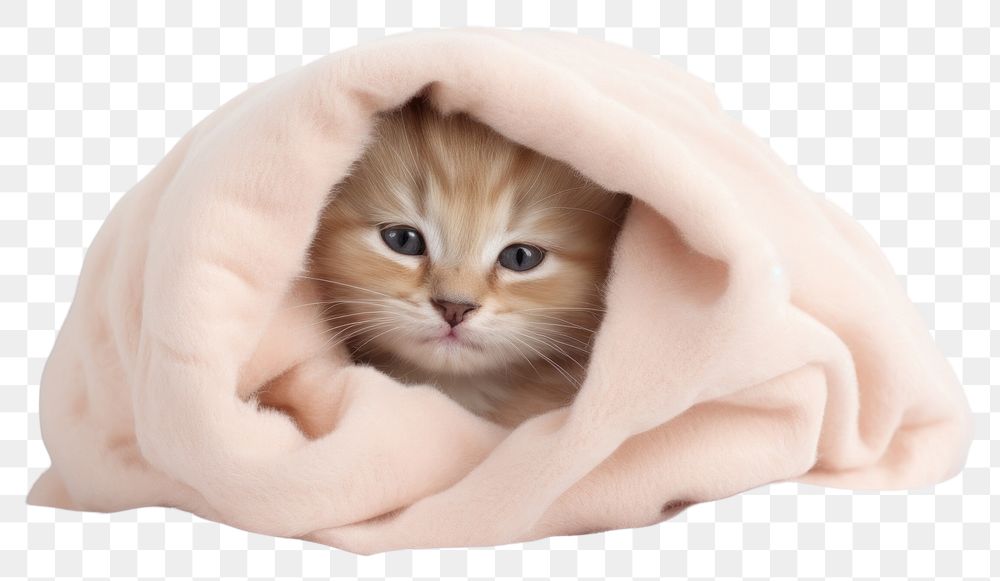 PNG Blanket kitten mammal animal. AI generated Image by rawpixel.
