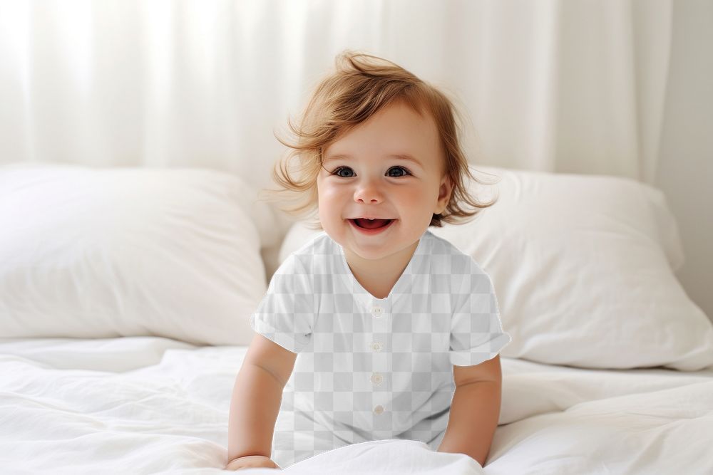 Baby pajamas png transparent mockup
