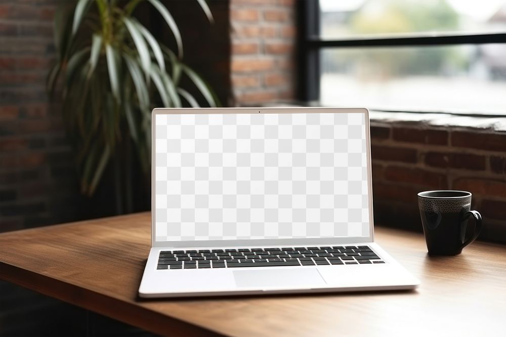 Laptop screen png transparent mockup, digital device