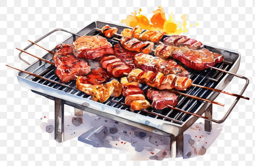 PNG Grilling cooking meat food. AI generated Image by rawpixel.
