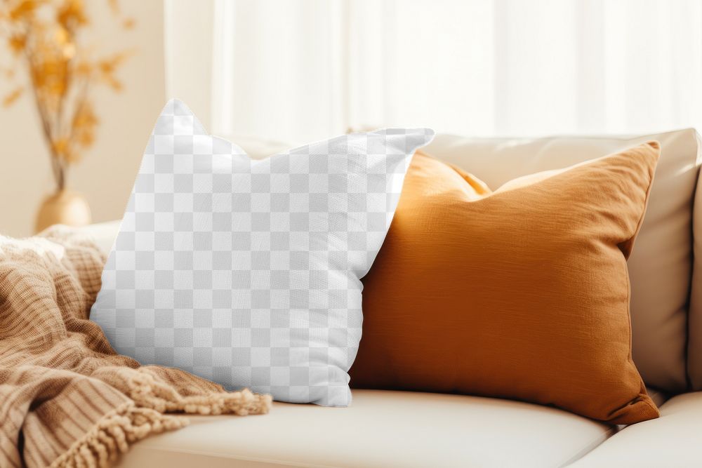 Cushion cover png transparent mockup