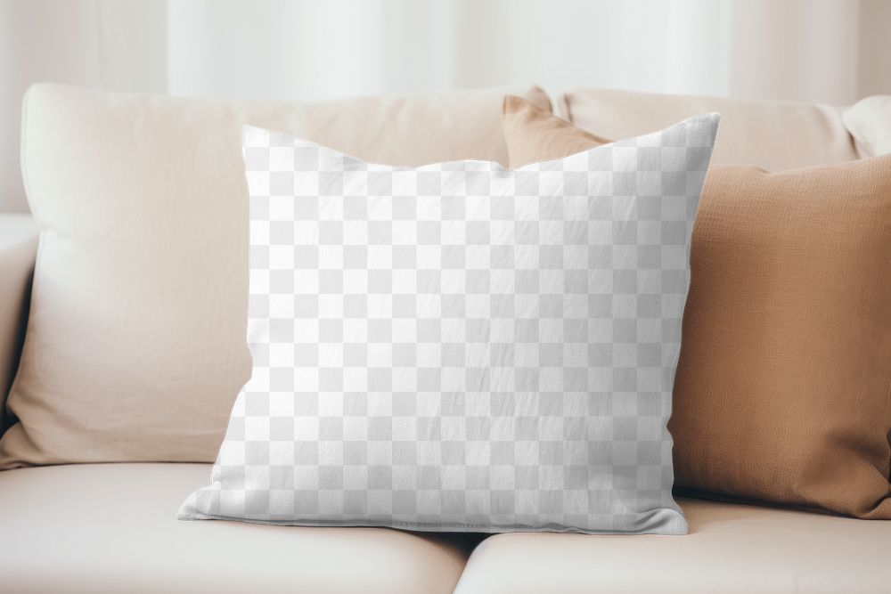 Cushion pillow png,  transparent mockup