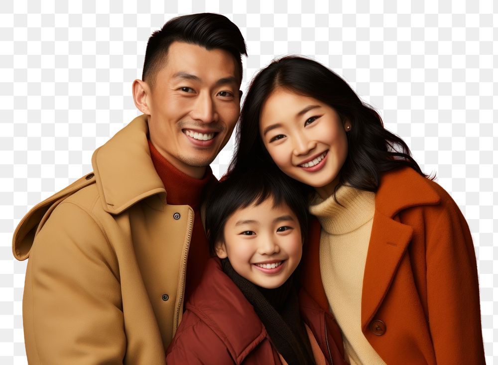 PNG Portrait family adult coat. AI generated Image by rawpixel.