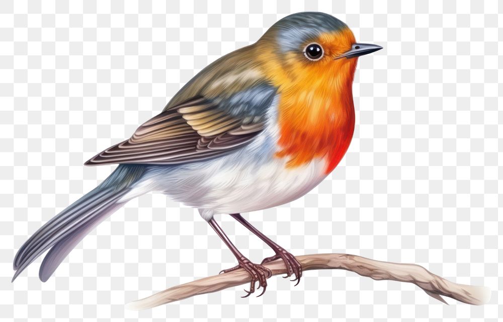 PNG Robin bird animal wildlife. AI generated Image by rawpixel.