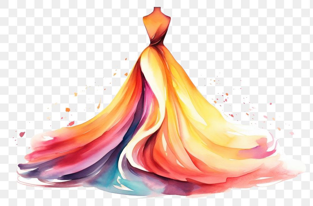 PNG Fashion pattern gown art. AI generated Image by rawpixel.