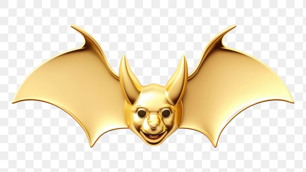 PNG Cartoon gold bat white background. AI generated Image by rawpixel.