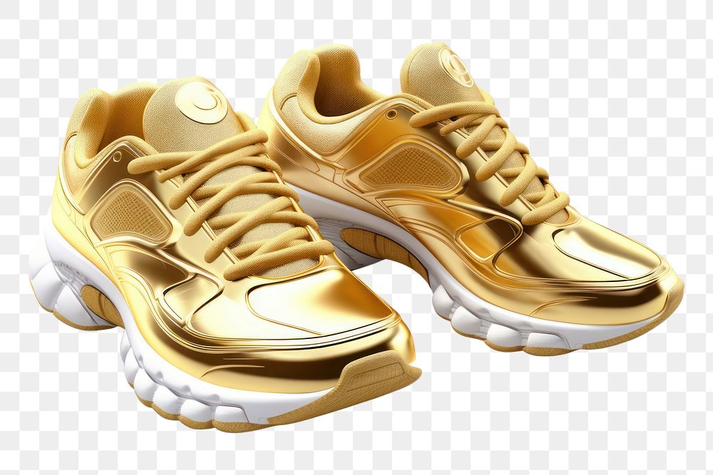 PNG Footwear sneaker shoe gold. AI generated Image by rawpixel.