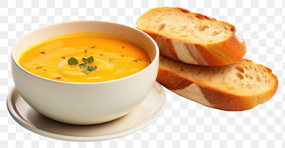 PNG  Bread pumpkin food soup. AI generated Image by rawpixel.